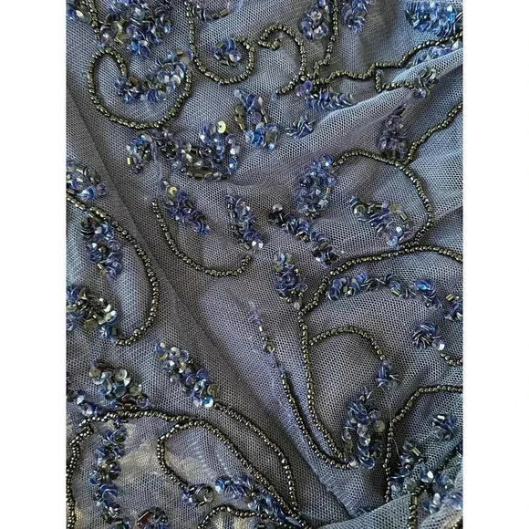 PISARRO NIGHTS Mesh Bead Embellished Gown- 8 - Picture 7 of 12